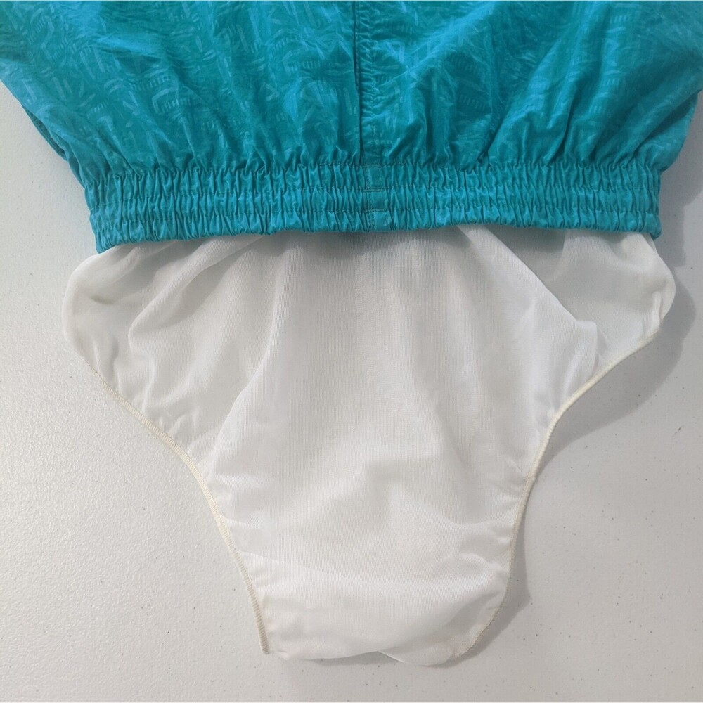 Vintage Adidas Swim Trunks Board Shorts Mens Small Lined Trefoil 90s Teal Nylon - Picture 8 of 9
